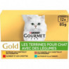 PURINA GOURMET - Les Terrines Pâtée pour chat viandes avec des légumes - boite de 12 boîtes de 85 g Sonico.fr