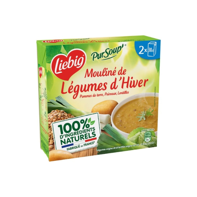 LIEBIG - Soupe Mouliné de Légumes d'hiver - pack de 2 briques de 30 cl Sonico.fr