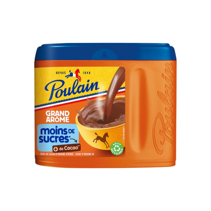 POULAIN - Chocolat Grand Arôme Moins De Sucre - boite de 400 g Sonico.fr
