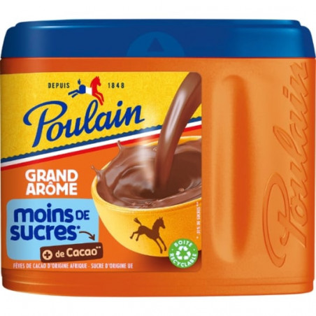 POULAIN - Chocolat Grand Arôme Moins De Sucre - boite de 400 g Sonico.fr