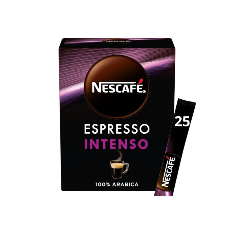 NESCAFE - Espresso Intenso Café soluble 100% arabica 25 tasses - boite de 25 Sticks - 45 g Sonico.fr