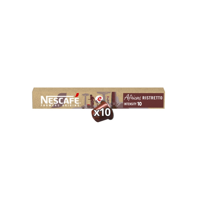 NESCAFE - Farmers Origins Africas Ristretto intensité 10 - Capsules café compatible Nespresso - boite de 10 capsules Sonico.fr