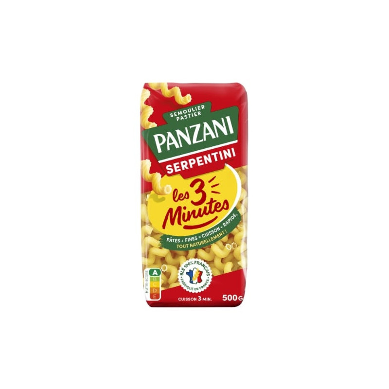 PANZANI - Pâtes Serpentini 3 Minutes Cuisson Rapide - paquet de 500 g Sonico.fr