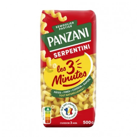 PANZANI - Pâtes Serpentini 3 Minutes Cuisson Rapide - paquet de 500 g Sonico.fr