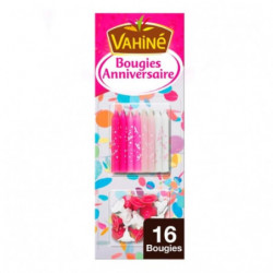 VAHINE - Bougies anniversaires Roses - paquet de 16 bougies Sonico.fr