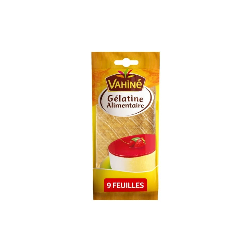 VAHINE - Gélatine alimentaire en feuilles - paquet de 9 feuilles - 17 g Sonico.fr