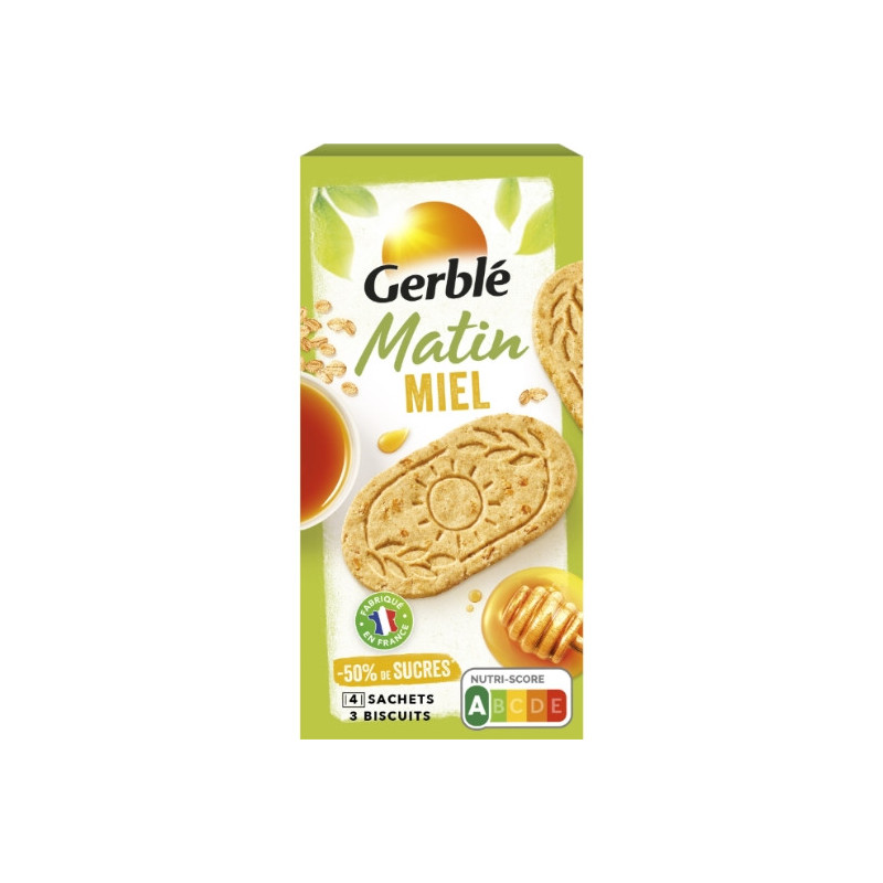 GERBLE - Biscuits Matin Miel - boîte de 200 g Sonico.fr