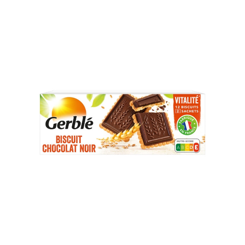 GERBLE - Biscuits Chocolat Noir Vitalité - boîte de 230 g Sonico.fr