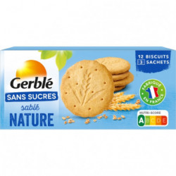 GERBLE - Biscuit Sablé Nature Sans Sucres - boîte de 132 g Sonico.fr