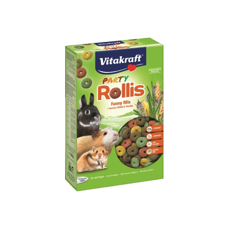 VITAKRAFT - Rollis Party Funny MixAliment pour rongeur - boite de 500 g Sonico.fr