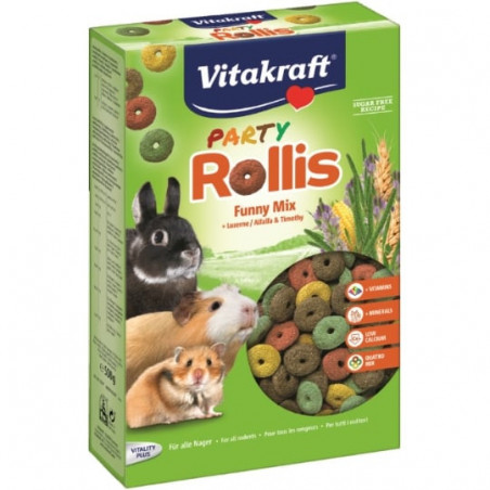 VITAKRAFT - Rollis Party Funny MixAliment pour rongeur - boite de 500 g Sonico.fr