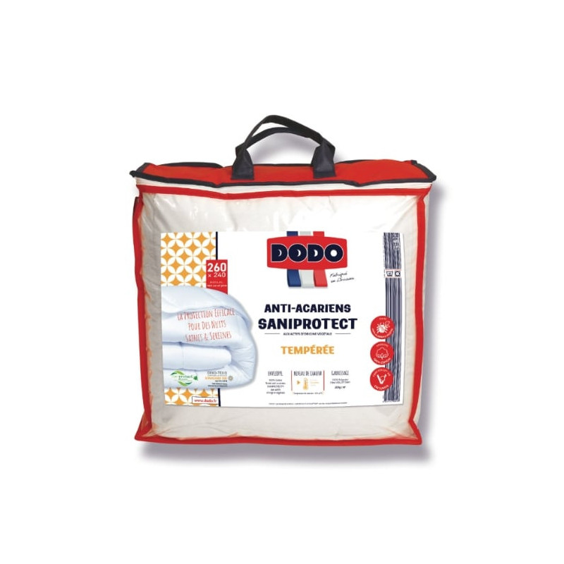 DODO - Saniprotect Couette Tempérée Anti-Acarien 240x260 cm Sonico.fr