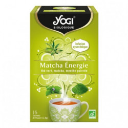 YOGI - Matcha Energie Thé vert Infusion ayurvédique Bio - boite de 15 sachets - 27 g Sonico.fr