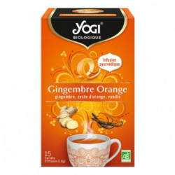 YOGI - Infusion Gingembre et Orange Infusion ayurvédique Bio - boite de 15 sachets - 27 g Sonico.fr