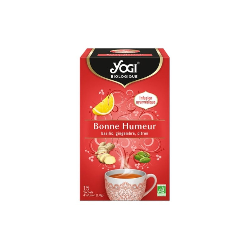 YOGI - Infusion Bonne Humeur Infusion ayurvédique Bio - boite de 15 sachets - 27 g Sonico.fr