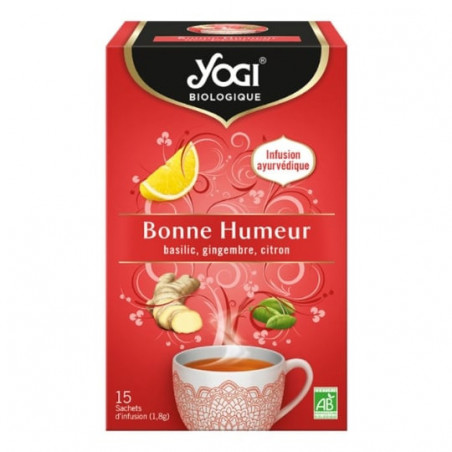 YOGI - Infusion Bonne Humeur Infusion ayurvédique Bio - boite de 15 sachets - 27 g Sonico.fr