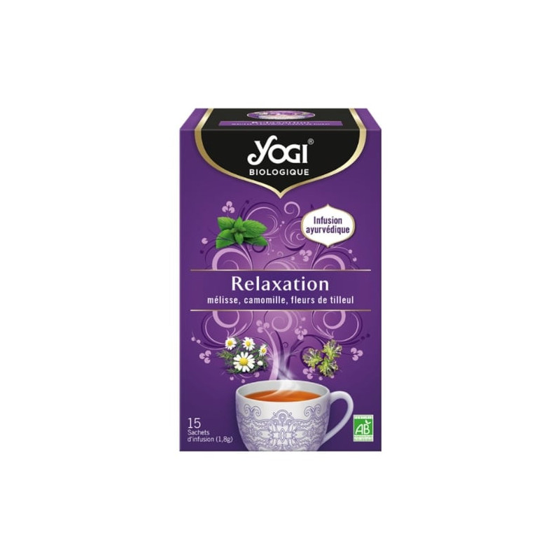 YOGI - Infusion Relaxation Infusion ayurvédique Bio - boite de 15 sachets - 27 g Sonico.fr