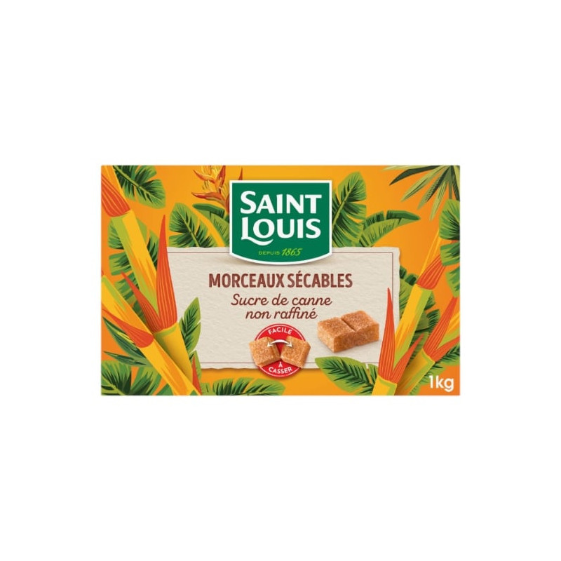 SAINT LOUIS - Sucre morceaux sécables de canne non raffiné - paquet de 1 kg Sonico.fr
