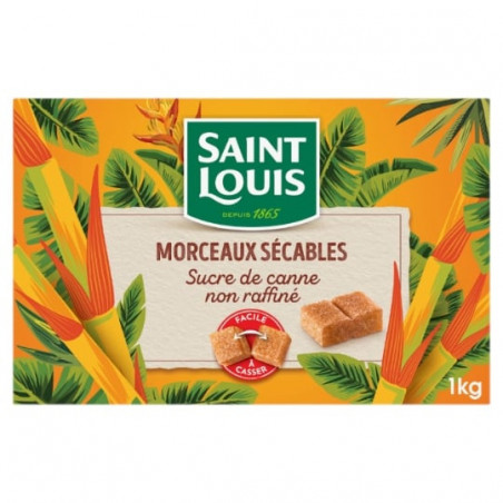 SAINT LOUIS - Sucre morceaux sécables de canne non raffiné - paquet de 1 kg Sonico.fr