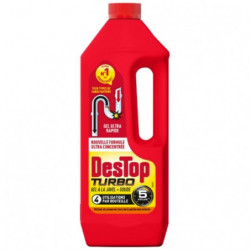 DESTOP - Turbo - Rouge - Gel Déboucheur 5 minutes - flacon de 1 l Sonico.fr