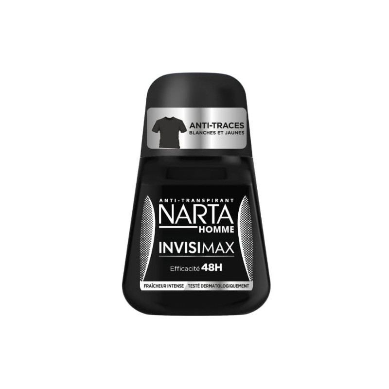 NARTA - Invisimax Déodorant Homme 48h Anti-Traces Blanches - roll-on de 50 ml Sonico.fr