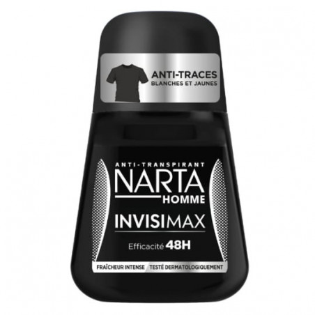 NARTA - Invisimax Déodorant Homme 48h Anti-Traces Blanches - roll-on de 50 ml Sonico.fr