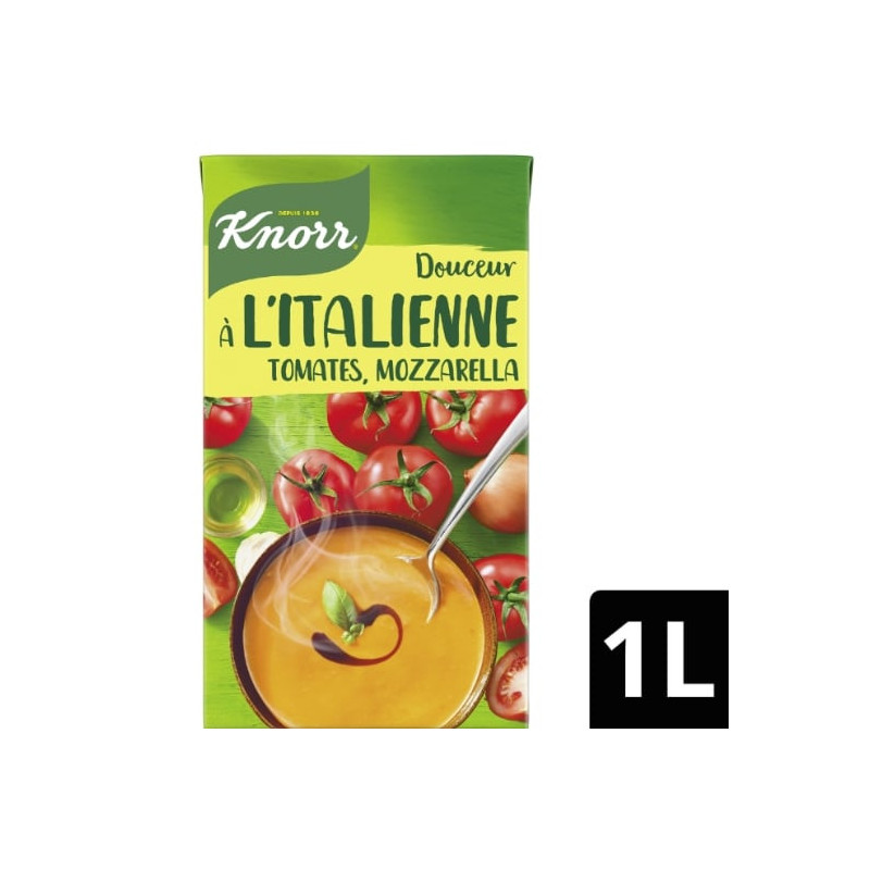 KNORR - Soupe Douceur À l'Italienne Tomates Mozzarella - brique de 1 L Sonico.fr