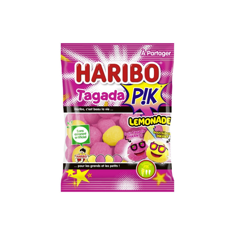 HARIBO - Bonbons Fraise Tagada Pik Lemonade - sachet de 180 g Sonico.fr