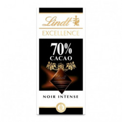 LINDT - Excellence Tablette de chocolat Noir 70 % - tablette de 100 g Sonico.fr