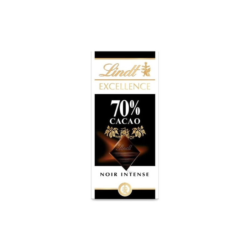 LINDT - Excellence Tablette de chocolat Noir 70 % - tablette de 100 g Sonico.fr