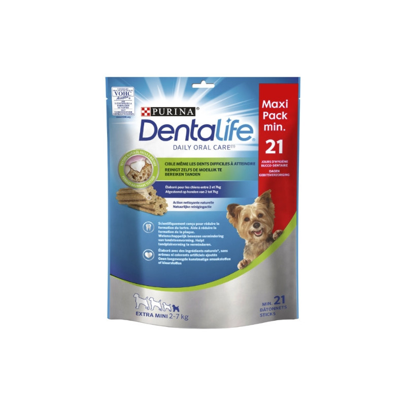 PURINA - DENTALIFE Récompense pour chien Extra Mini 2-7 kg - sachet de 21 bâtonnets - 207 g Sonico.fr