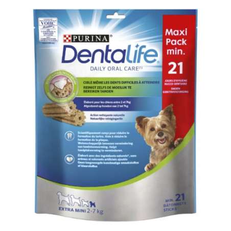 PURINA - DENTALIFE Récompense pour chien Extra Mini 2-7 kg - sachet de 21 bâtonnets - 207 g Sonico.fr