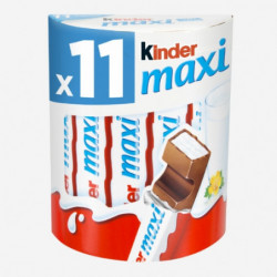 KINDER - Maxi Barres enrobées  chocolat  - paquet de 11 barres - 231 g Sonico.fr