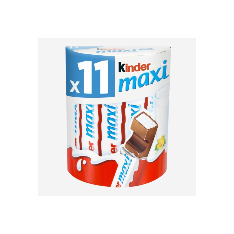KINDER - Maxi Barres enrobées  chocolat  - paquet de 11 barres - 231 g Sonico.fr