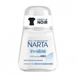 NARTA - Invisible Déodorant Anti Transpirant Femme 48h Anti-Traces Blanches - roll-on de 50 ml Sonico.fr