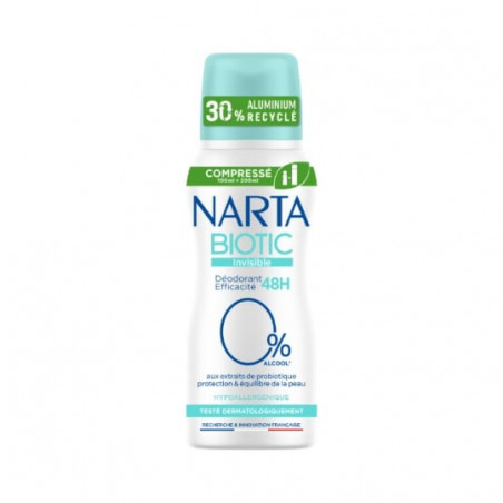 NARTA - Biotic Invisible 48h Deodorant Femme - spray de 100 ml Sonico.fr