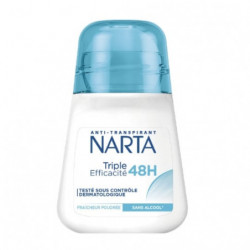 NARTA - Triple Efficacité Déodorant Anti Transpirant Femme 48h - roll-on de 50 ml Sonico.fr