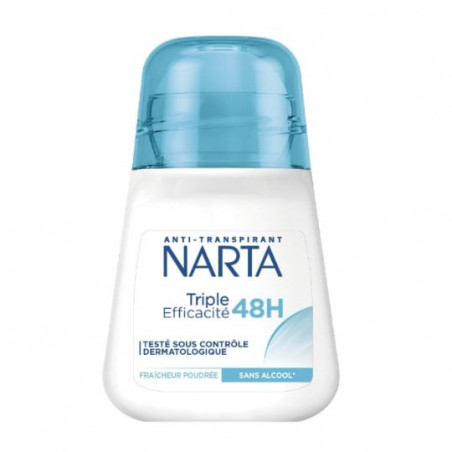 NARTA - Triple Efficacité Déodorant Anti Transpirant Femme 48h - roll-on de 50 ml Sonico.fr