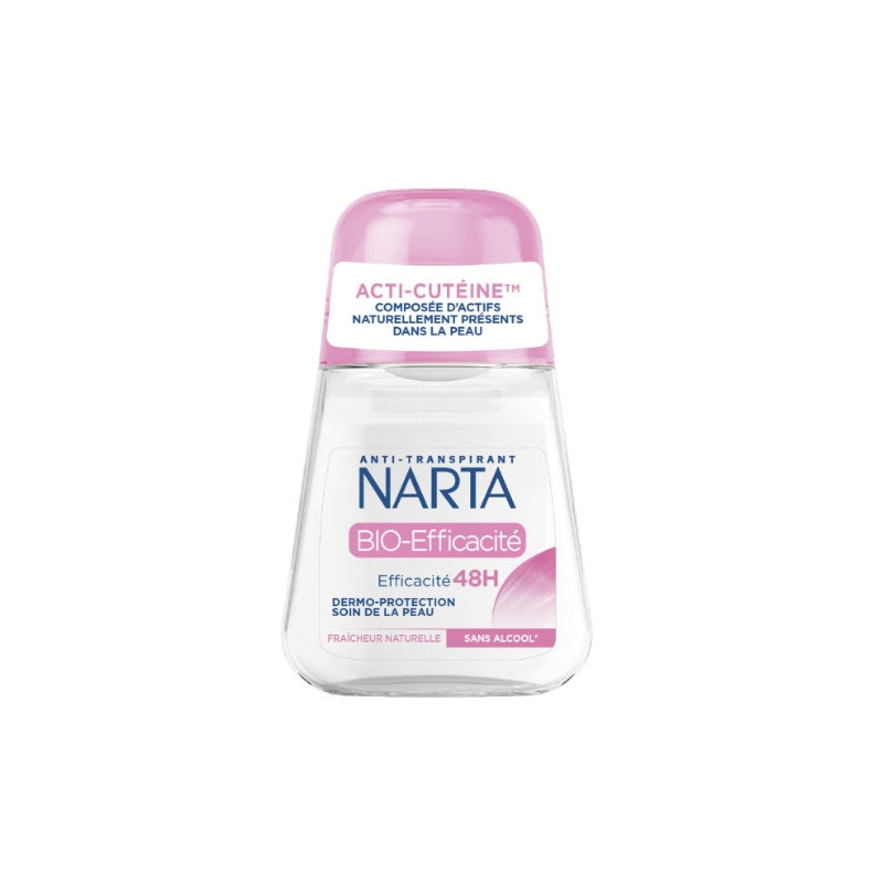 NARTA - Bio-Efficacité Acti-Cutéine Déodorant Anti Transpirant Femme 48h - roll-on de 50 ml Sonico.fr