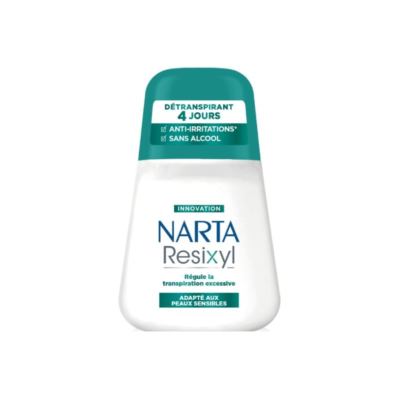 NARTA - Resixyl Peaux Sensibles Déodorant Femme DéTranspirant 4 jours - roll-on de 50 ml Sonico.fr