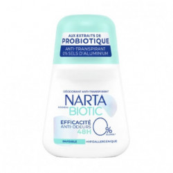NARTA - Biotic Efficacité Anti-Odeurs Invisible 48h Deodorant Femme - roll-on de 50 ml Sonico.fr