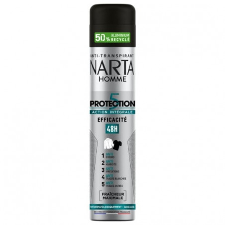 NARTA - Homme Protection 5 Action Intégrale Déodorant 48h - flacon de 200 ml Sonico.fr