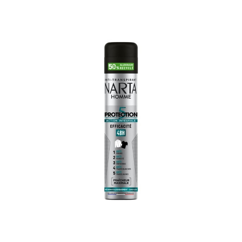 NARTA - Homme Protection 5 Action Intégrale Déodorant 48h - flacon de 200 ml Sonico.fr
