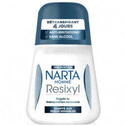 NARTA - Resixyl Peaux Sensibles Déodorant Homme DéTranspirant 4 jours - roll-on de 50 ml Sonico.fr