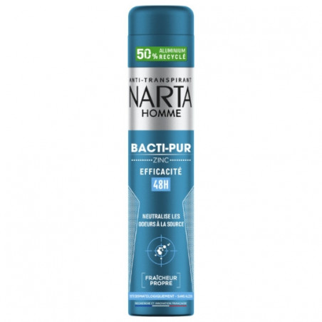 NARTA - Bacti-Pur au Zinc 48h Deodorant Homme - spray de 200 ml Sonico.fr