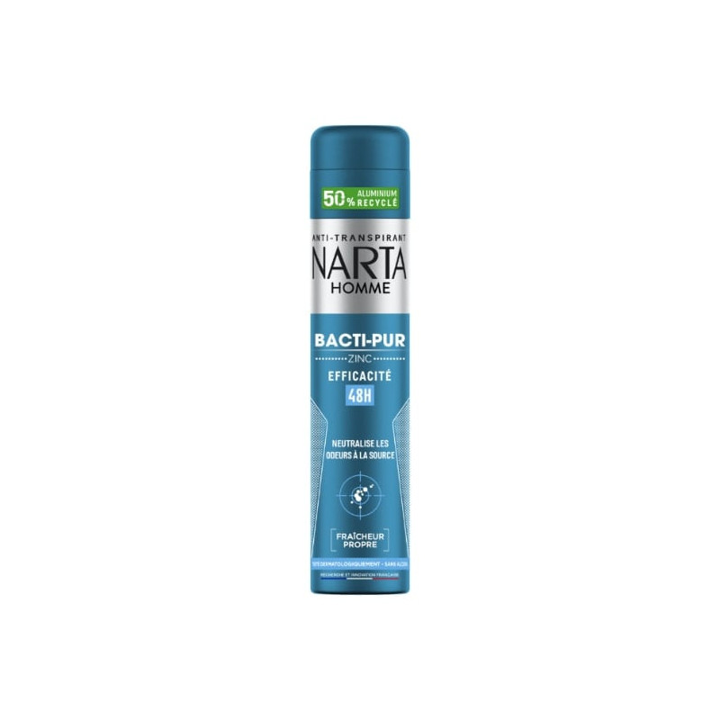 NARTA - Bacti-Pur au Zinc 48h Deodorant Homme - spray de 200 ml Sonico.fr