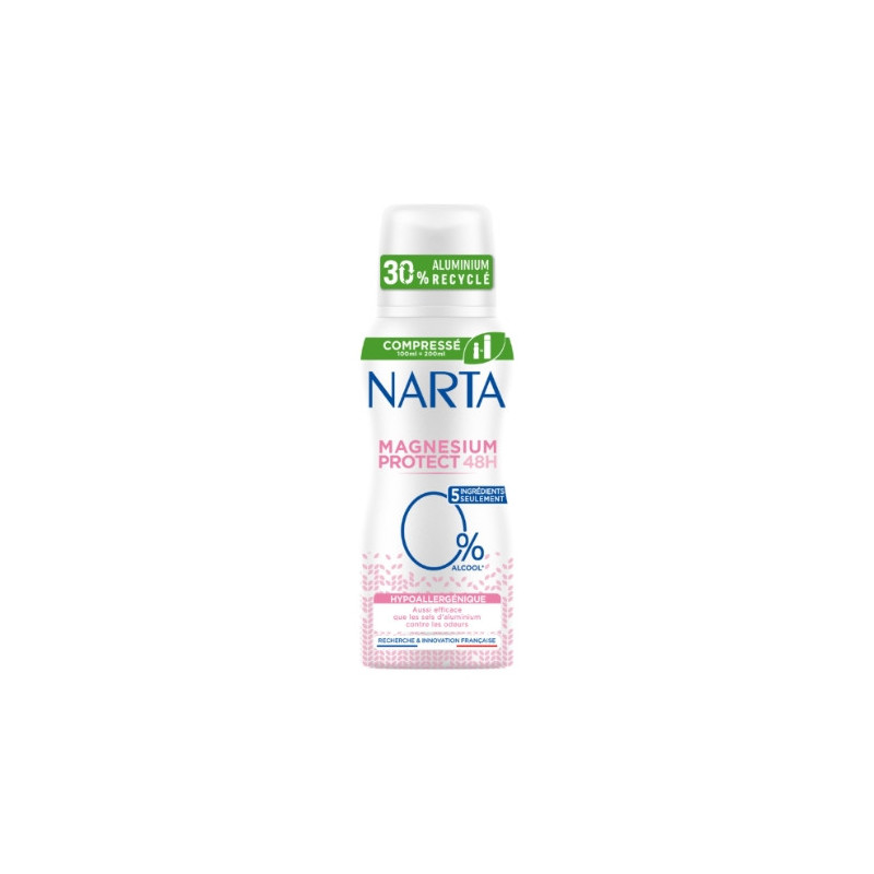 NARTA - Magnesium Protect 0% Déodorant 48h - spray de 100 ml Sonico.fr
