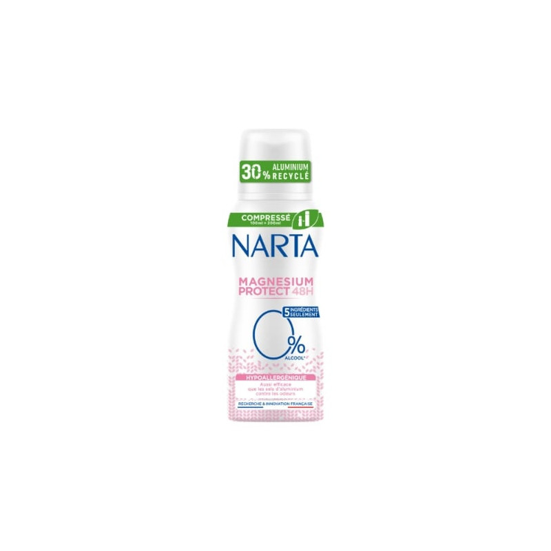 NARTA - Magnesium Protect 0% Déodorant 48h - spray de 100 ml Sonico.fr