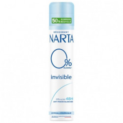 NARTA - Invisible 0% Déodorant Anti Transpirant Femme 48h Anti-Traces - flacon de 200 ml Sonico.fr