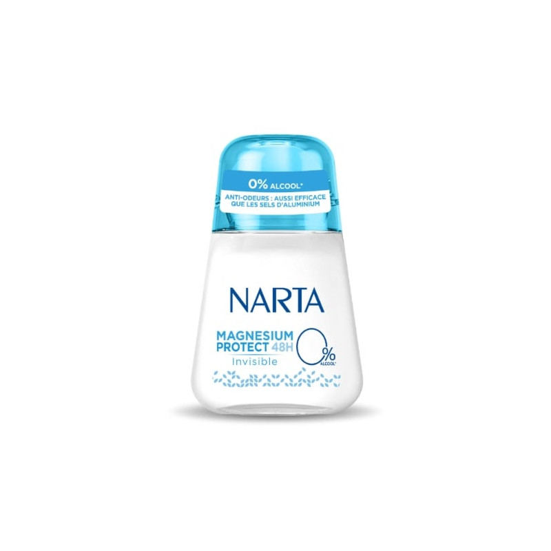 NARTA - Magnesium Protect 0% Invisible Déodorant 48h - roll-on de 50 ml Sonico.fr